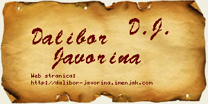 Dalibor Javorina vizit kartica